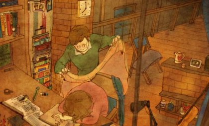 Mies peittelee vaimon