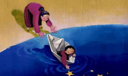 Äiti ja poika leikkivät