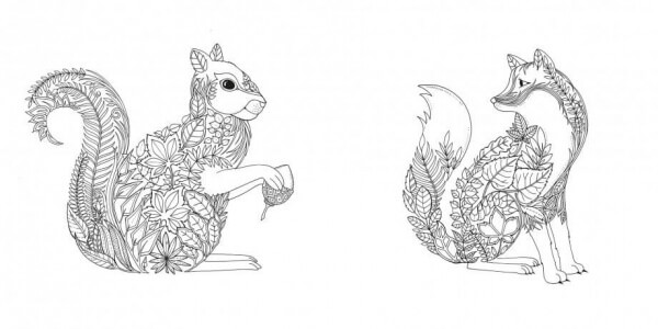 Värittäminen kaksi eläintä