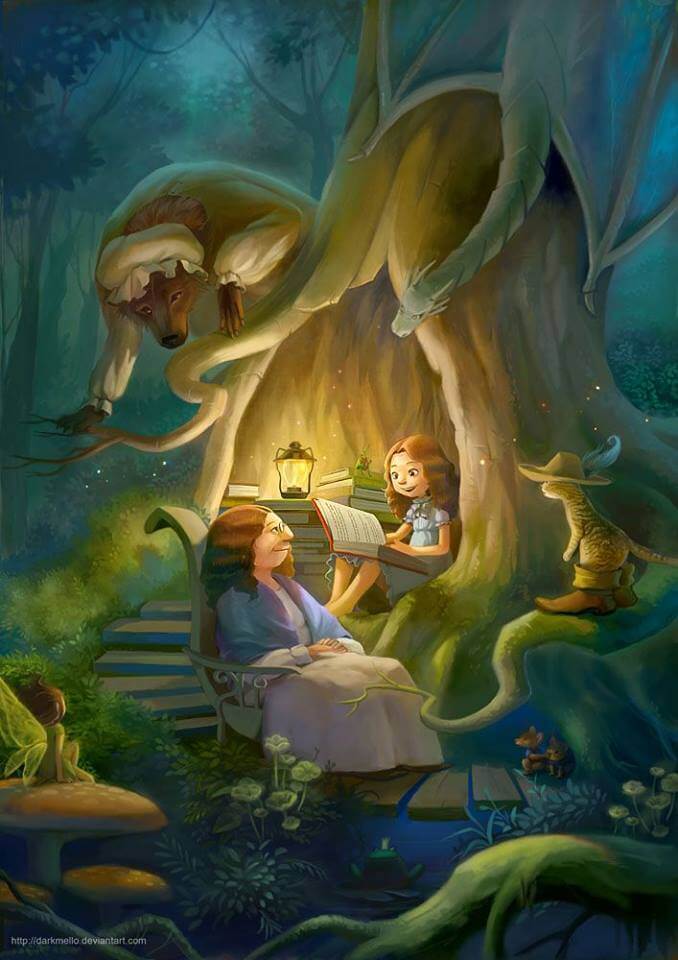 Satuhetki äiti ja tyttö