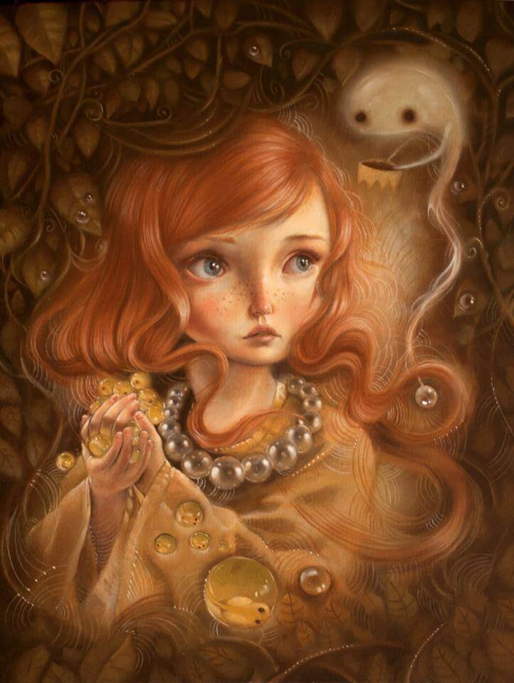 Tyttö kerännyt helmiä