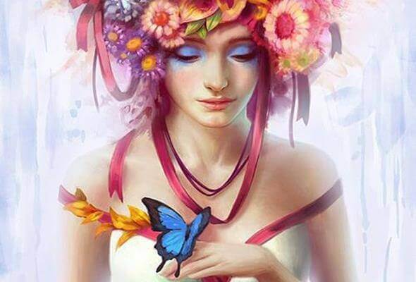 värikäshiuksinen nainen