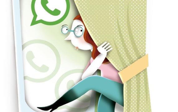 Whatsapp nainen tulee verhon takaa