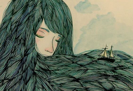 hiukset muodostavat meren