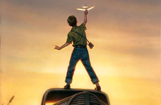 poika leikkii lennokilla