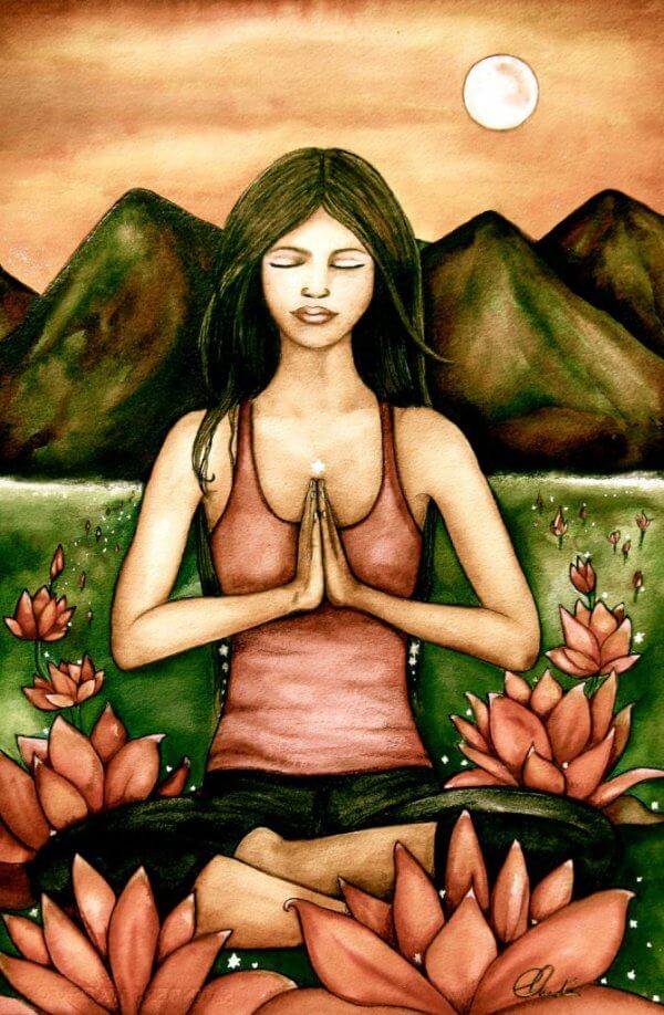 meditaatio ja lootus-kukat