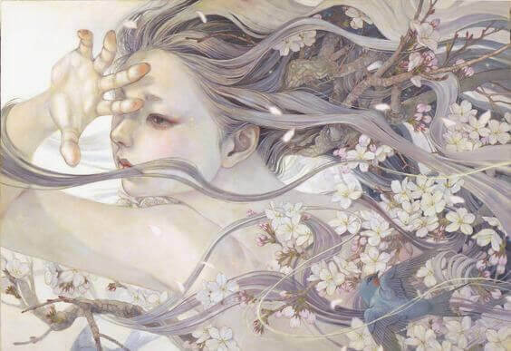 tytön pitkät hiukset