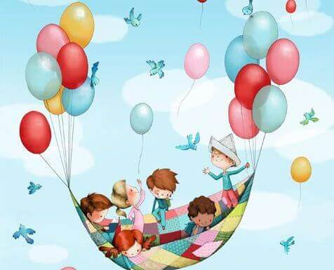 lapset ja ilmapallot