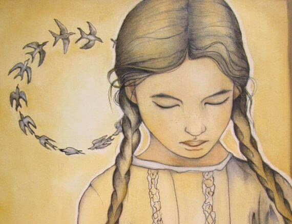 tyttö ja linturinki