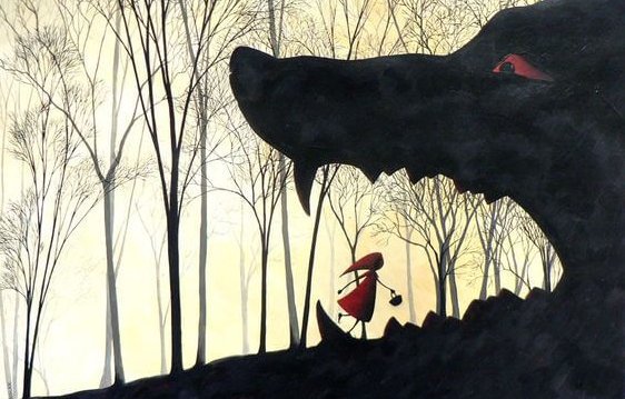 punahilkka juoksee suden suuhun