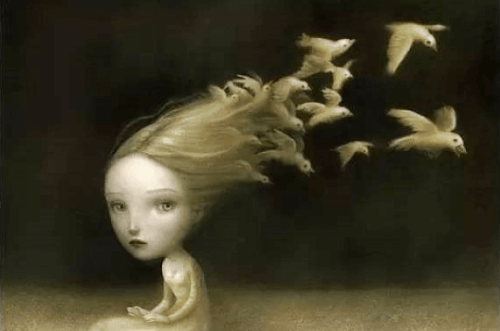 hiuksista lentää kyyhkyjä