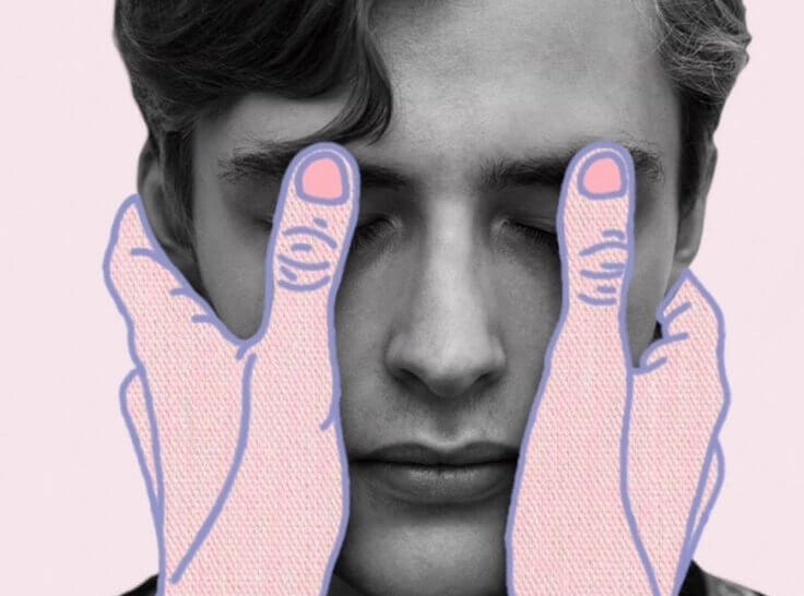 piirretyt sormet miehen silmillä