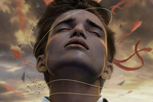 Nuori mies ja vanteet kaulan ympärillä