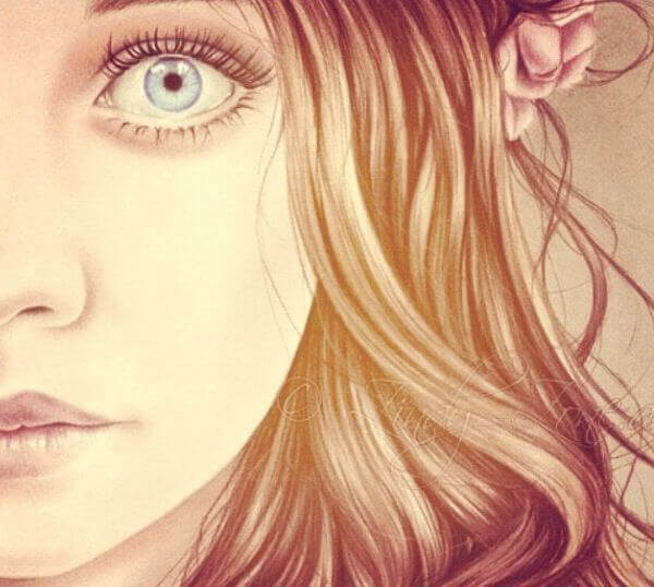 tytöllä suuret silmät