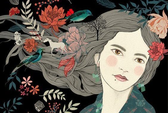 en kadu mitään ja minulla on hiuksissa kukkia ja eläimiä