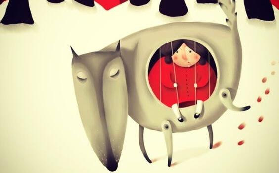 punahilkka suden vatsassa