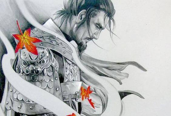 samurai ja syksyn lehdet