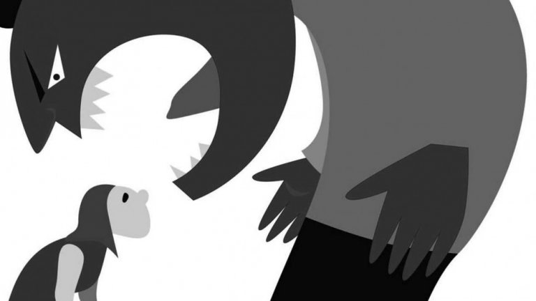 iso mies huutaa pienelle naiselle