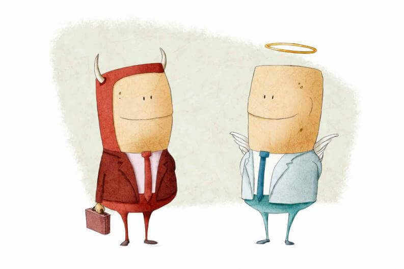 piru ja enkeli: hyvä ja paha