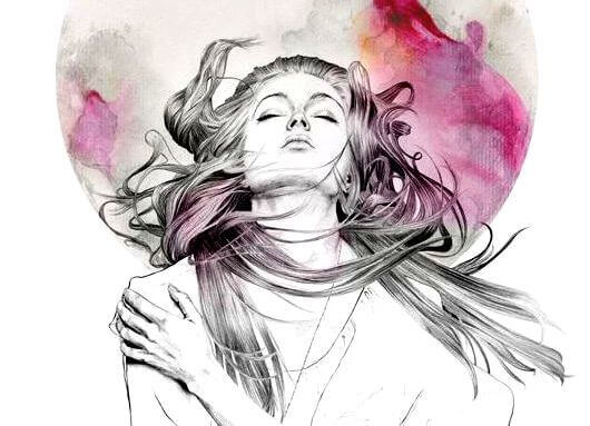 nainen ja verinen kuu