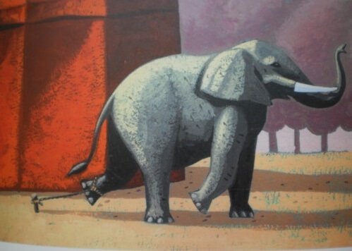 Kaunis tarina kahlitusta elefantista