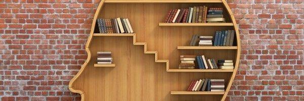 ihmisen pään muotoinen kirjahylly