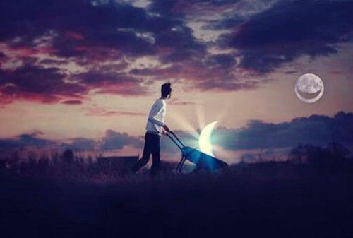 mies vie kuunpalaa takaisin kuuhun