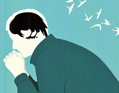 varis miehen pään sisällä