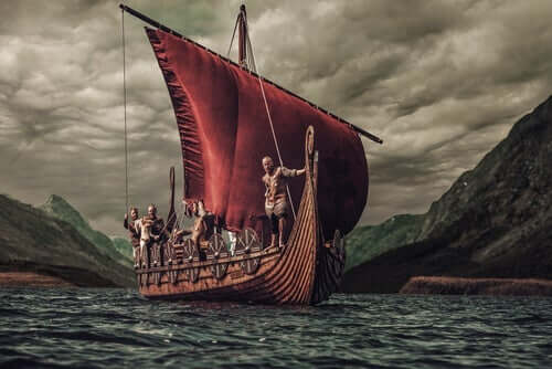 viikingit laivassaan