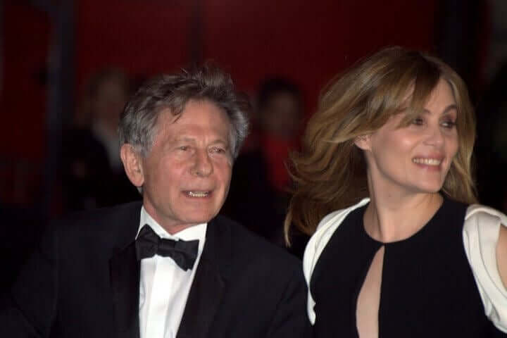 Roman Polanski vaimonsa kanssa.