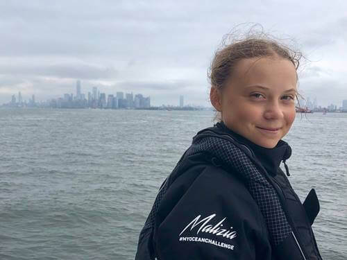 Greta Thunberg purjehti New Yorkiin.